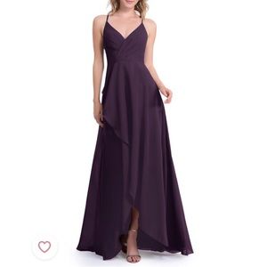Plum Bridesmaid Gown in Great Condition | Azazie | built in bra | V-neck